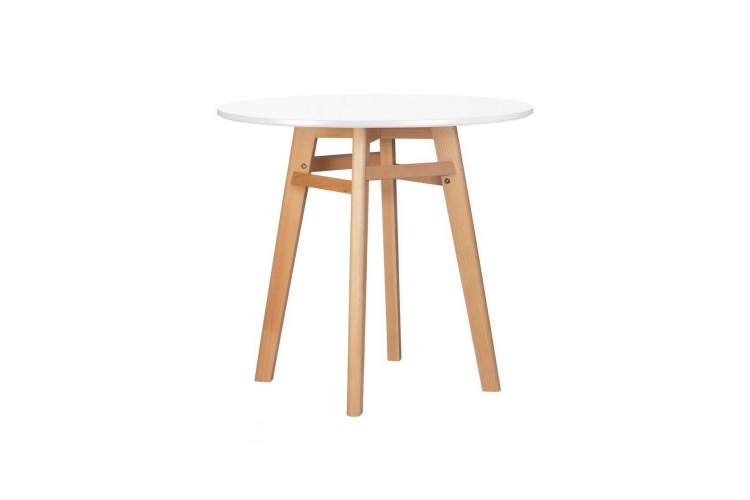 Стол обеденный DOBRIN ALBERT'80, белая столешница, основание светлый бук