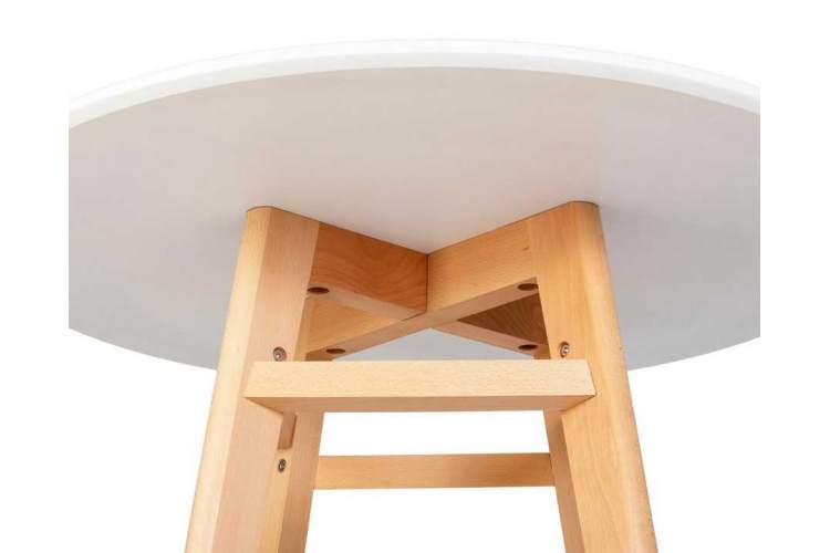 Стол обеденный DOBRIN ALBERT'80, белая столешница, основание светлый бук-3