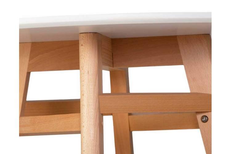 Стол обеденный DOBRIN ALBERT'80, белая столешница, основание светлый бук-4