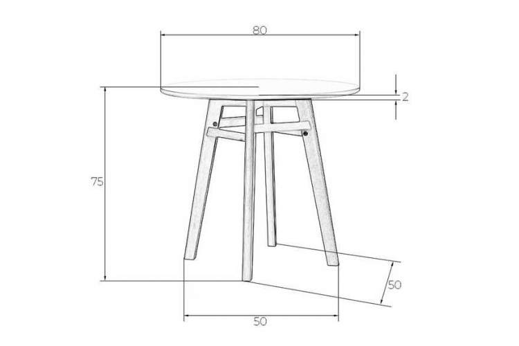 Стол обеденный DOBRIN ALBERT'80, белая столешница, основание светлый бук-5