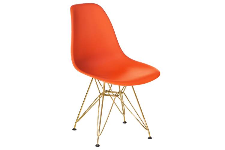 Набор 4 шт Стул обеденный DOBRIN DSR, ножки золотые, цвет оранжевый (O-02)-2