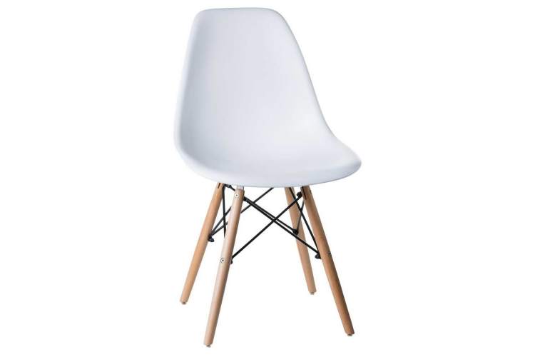 Стул обеденный DOBRIN DSW, ножки светлый бук, цвет белый (W-02)