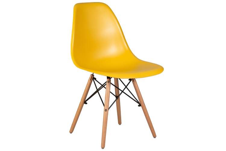 Набор 4 шт Стул обеденный DOBRIN DSW, ножки светлый бук, цвет горчичный (Y-03)-1