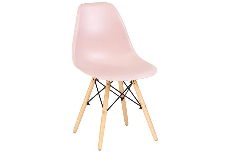 Набор 4 шт Стул обеденный DOBRIN DSW, ножки светлый бук, цвет светло-розовый (PK-02)-1