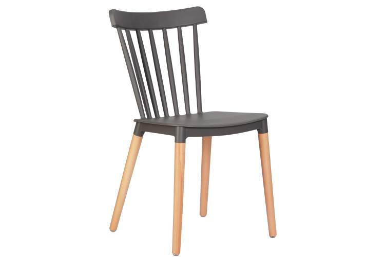 Набор 4 шт Стул обеденный DOBRIN THEO, ножки светлый бук, цвет темно-серый (GR-04)-1