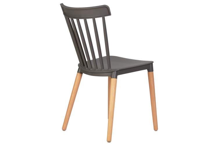 Набор 4 шт Стул обеденный DOBRIN THEO, ножки светлый бук, цвет темно-серый (GR-04)-4