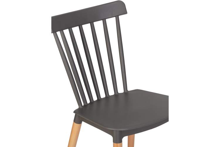 Набор 4 шт Стул обеденный DOBRIN THEO, ножки светлый бук, цвет темно-серый (GR-04)-7