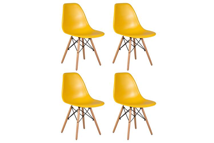 Набор 4 шт Стул обеденный DOBRIN DSW, ножки светлый бук, цвет горчичный (Y-03)