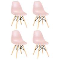 Набор 4 шт Стул обеденный DOBRIN DSW, ножки светлый бук, цвет светло-розовый (PK-02)