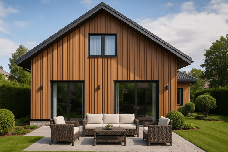 Фасадная реечная панель ДПК Holzhof Eco 219*26*3000мм, коричневый-8