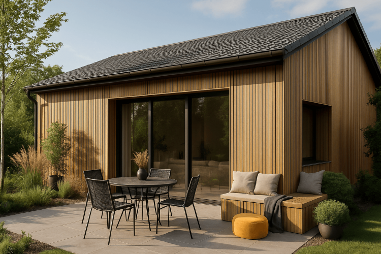 Фасадная реечная панель ДПК Holzhof Eco 219*26*3000мм, коричневый-2