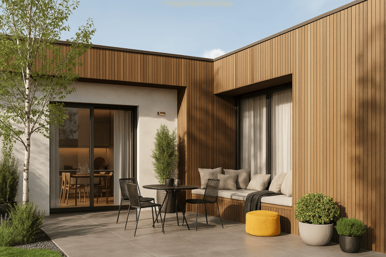 Фасадная реечная панель ДПК Holzhof Eco 219*26*3000мм, коричневый-4