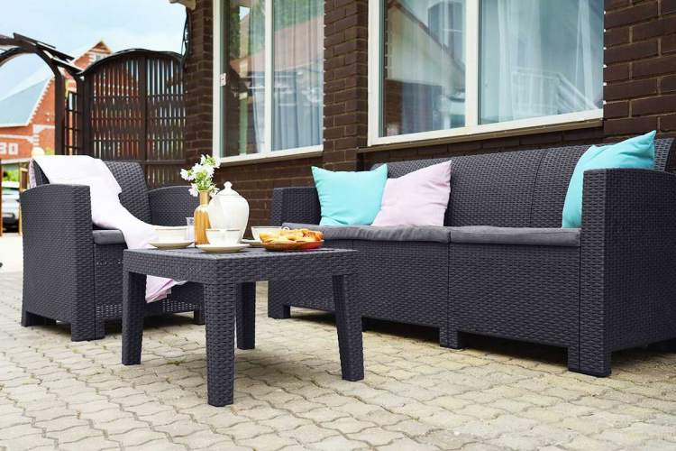 Стол b:rattan Arizona, антрацит-5