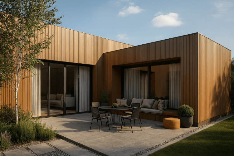 Фасадная реечная панель ДПК Holzhof Eco 219*26*3000мм, коричневый-3