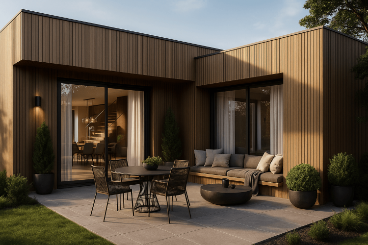 Фасадная реечная панель ДПК Holzhof Eco 219*26*3000мм, коричневый-9