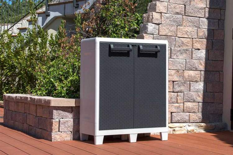 Уличный шкаф TOOMAX 2х дверный глубокий SANTORINI XL (2 полки), светло-серый/антрацит-2