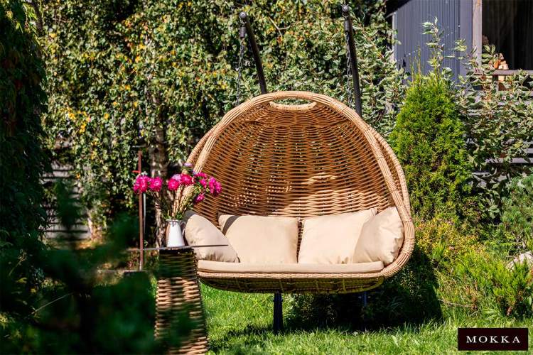 MOKKA MAJORCA подвесное кресло двухместное, цвет соломенный-1