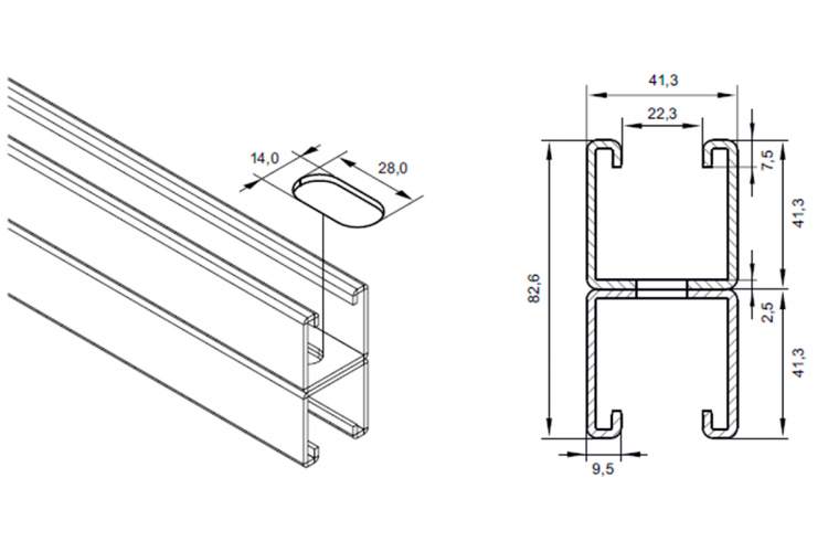 HILST Профиль монтажный 41*82*2,5*1000мм-1