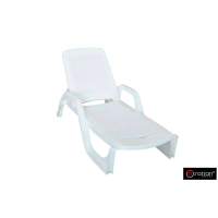 Шезлонг B:rattan NILO стопирующийся, белый