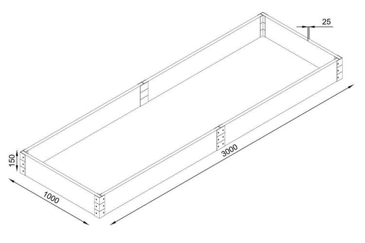 Грядка из ДПК Holzhof 300x100x15 см, венге-3