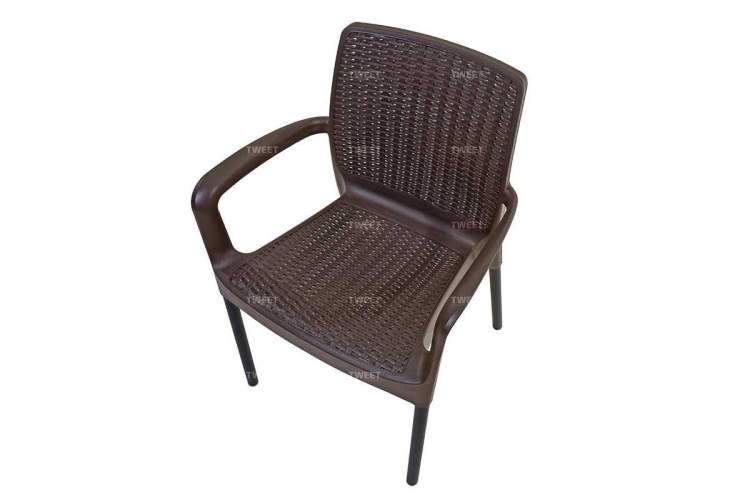 Мебель Tweet Стул Bali Solid, черно-коричневый-4