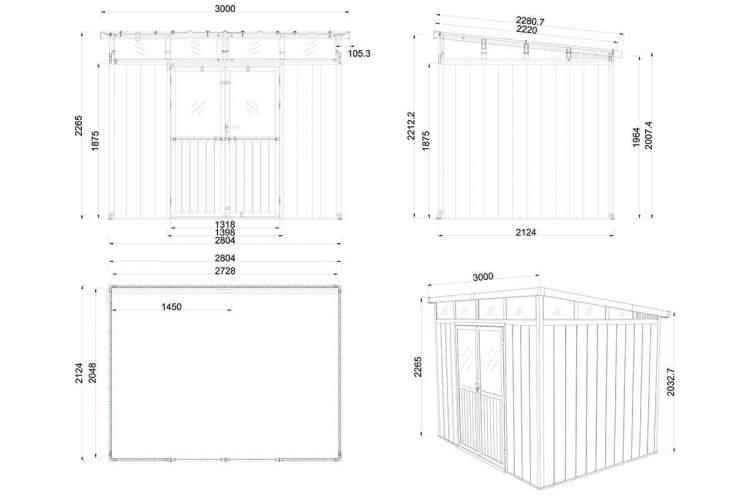 Садовое строение из ДПК Defender 9х7 (5.95 кв.м)-9