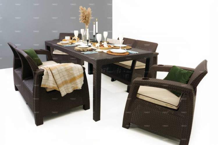 Уличный обеденный набор мебели с диваном Family Ялта TWEET на 6 персон-3