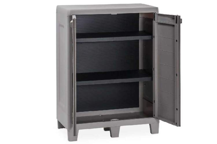 Уличная тумба TOOMAX 2х дверная глубокая WOODY'S XL (2 полки), светло-серый-1