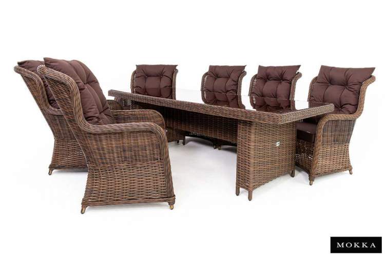 Комплект плетеной мебели МОККА SAN MARINO (стол обеденный, 8 кресел), Бронзовый-8