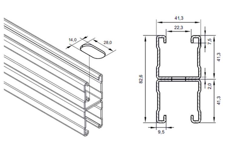 HILST Профиль монтажный 41*82*2*1000мм-1