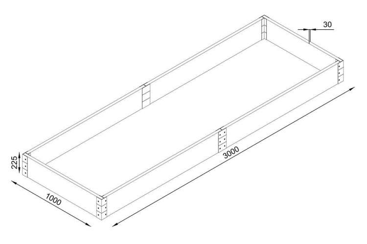 Грядка из ДПК Holzhof 300x100x22.5 см, венге-3