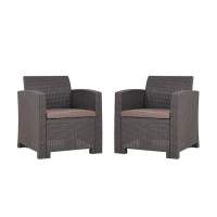 Кресло (2шт.) b:rattan Arizona, венге (2 подушки) пластиковый