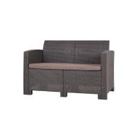 Диван двухместный b:rattan Arizona, венге (2-х местная подушка) пластиковый