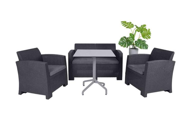 Кресло (2шт.) b:rattan Arizona, антрацит (2 подушки)-4