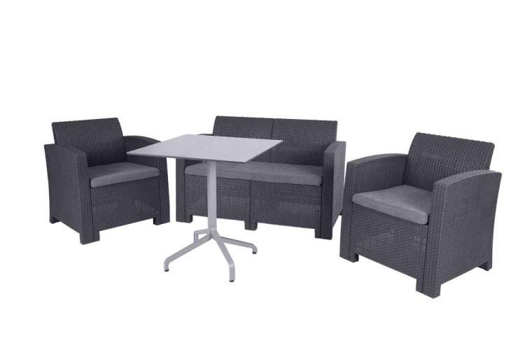 Диван двухместный b:rattan Arizona, антрацит (2-х местная подушка)-1