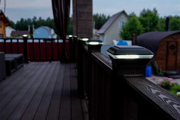 Крышка со светодиодами и юбка - комплект для столба NauticPrime (120х120)-8