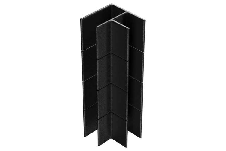 Угловой элемент для клумбы Holzhof Eco 25*200, пластик черный, 90град-1