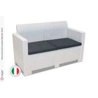 Комплект мебели NEBRASKA SOFA 2 (2х местный диван), белый пластиковый