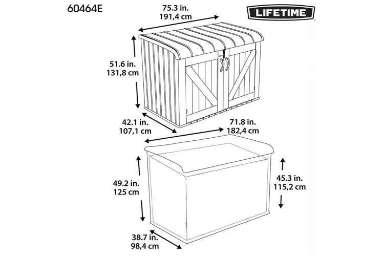 Ящик-шкаф пластиковый LIFETIME,191,4*107,1*131,8см, 2123л-1