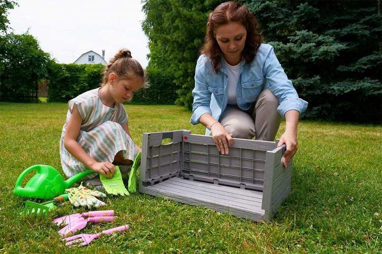 Ящик пластиковый складной Toomax Florida 50л, светло-серый-3