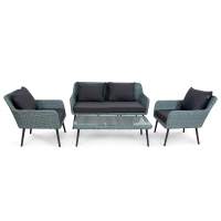 Комплект плетеной мебели MOKKA RIMINI NEW (стол кофейный, 2 кресла, диван 2 х-местная)