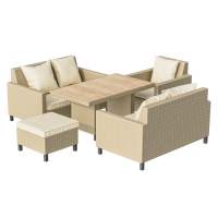 Комплект плетеной мебели MOKKA BELLA Family малый, соломенный