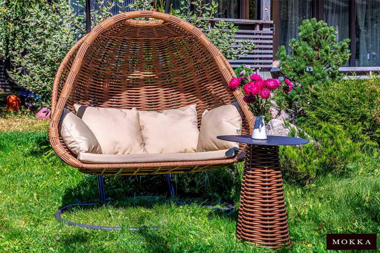 MOKKA MAJORCA подвесное кресло двухместное, цвет капучино-1