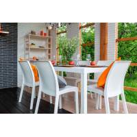 Комплект пластиковой мебели Bica VIRGINIA, 6 стульев + 1 стол, белый