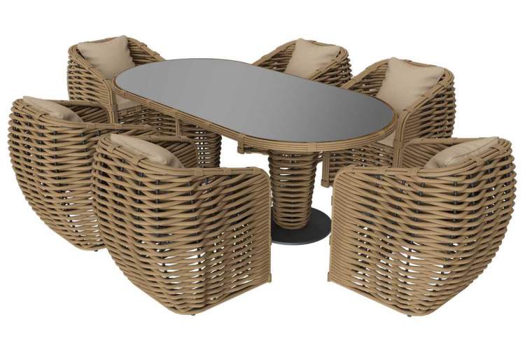 MOKKA MAJORCA стол обеденный, цвет соломенный-7