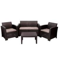 Комплект мебели Arizona Set, венге (на 4 персоны) пластиковый