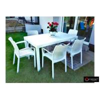 Комплект столовой группы Nebraska Dinner Set, белый