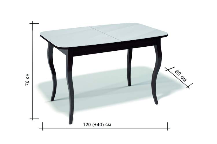 Стол KENNER 1200С венге/стекло белое сатин-6