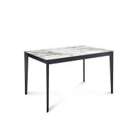 Стол KENNER KR1200 черный/керамика мрамор золотой глянец