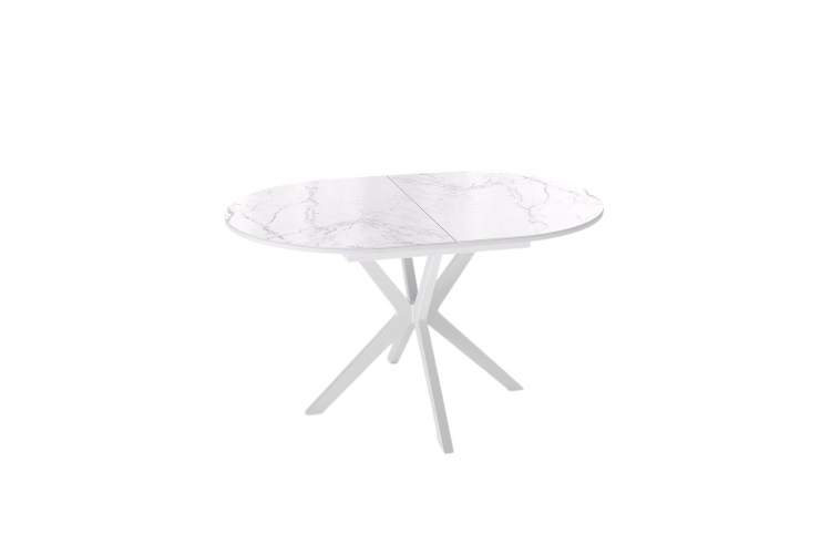 Стол KENNER B1300 белый/стекло камень белый сатин